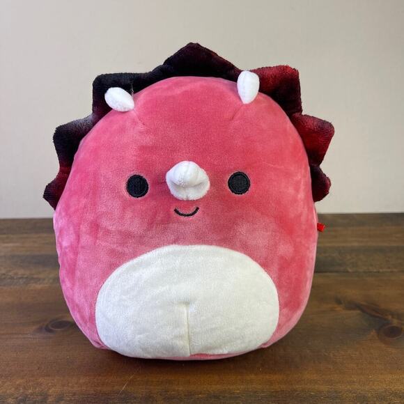 Squishmallows Tristan The Red Triceratops Kellytoy 8 Inch Squishy Soft Plush Toy - Picture 1 of 5